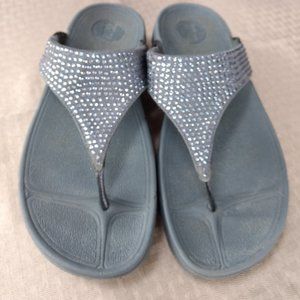 Fitflop Rokkit Gray Silver Crystal Rhinestone